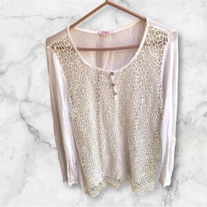 Scandal Gauzy White See-Through LS Blouse